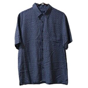 Toscano Men's LG Floral Print Short Sleeve Cotton Camp Shirt Resort Wear